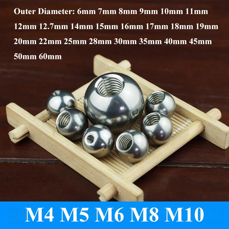 OD 6mm-60mm 304 Stainless Steel Metric Drilling Balls M4 M5 M6 M8 M10 Thread Half Hole Female Thread Blind Hole Smooth Ball Bead
OD 6mm-60mm 304 Stainless Steel Metric Drilling Balls M4 M5 M6 M8 M10 Thread Half Hole Female Thread Blind Hole Smooth Ball Bead