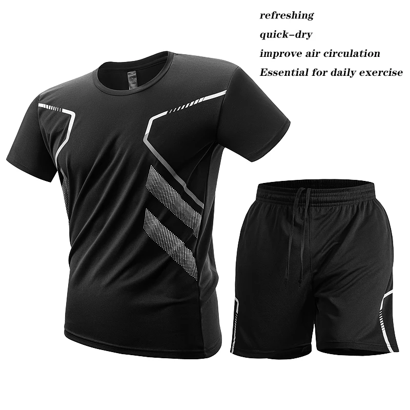 Ice silk quick drying sportswear men's summer casual shorts set men's fashionable breathable sports running T-shirt with shorts
Ice silk quick drying sportswear men's summer casual shorts set men's fashionable breathable sports running T-shirt with shorts
