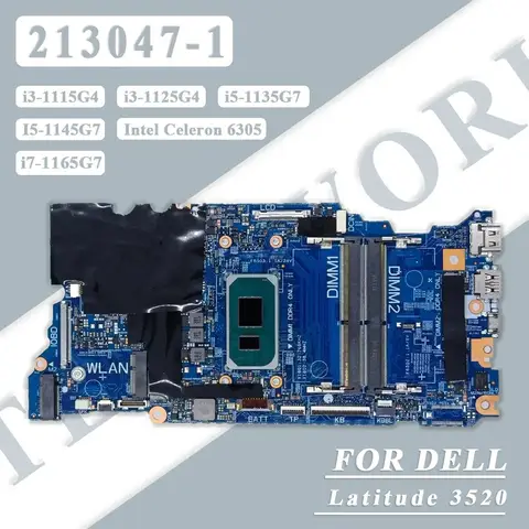 Laptop Motherboard For Dell Latitude 3520 Celeron 6305 i3/i5/i7-11th Gen CPU 03VVMC 0C9RFG Notebook Mainboard 213047-1