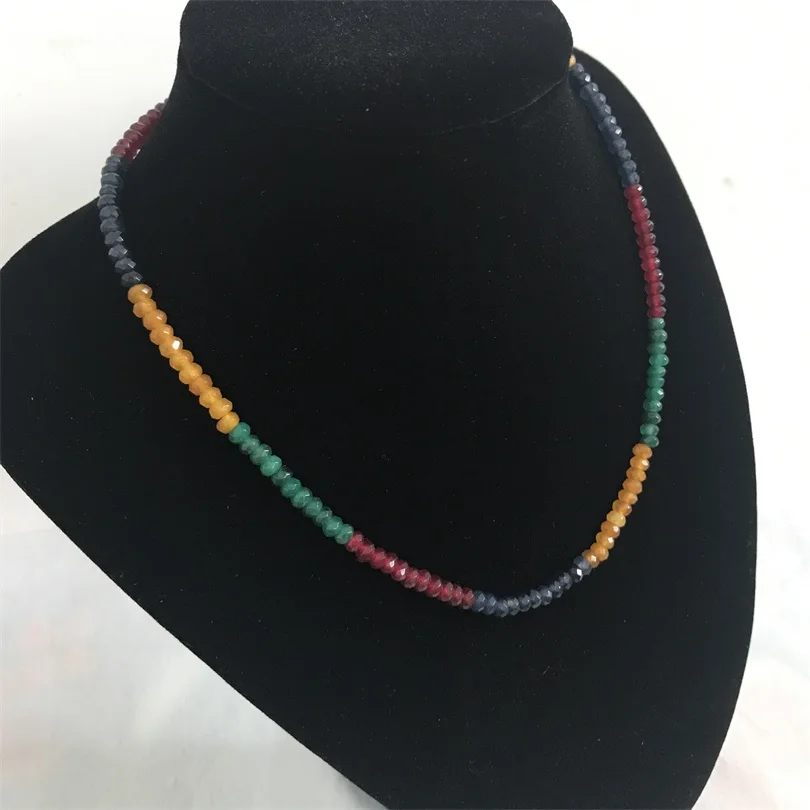 Natural Emeralds Rubys Sapphires 3x4mm Beads Women Luxury Necklace About 45cm Varnish Preciosas Stone
Natural Emeralds Rubys Sapphires 3x4mm Beads Women Luxury Necklace About 45cm Varnish Preciosas Stone