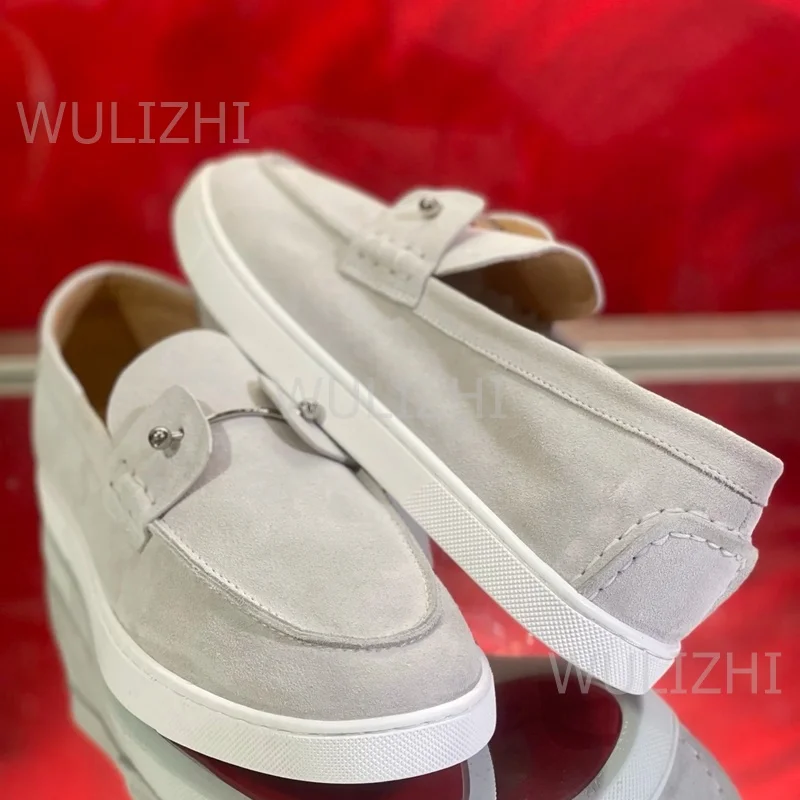 Light Brown Suede Winter Men Loafers White Sole Flat Shoes Casual Black Canvas Leather Metal Buckle Suitable Business
Light Brown Suede Winter Men Loafers White Sole Flat Shoes Casual Black Canvas Leather Metal Buckle Suitable Business