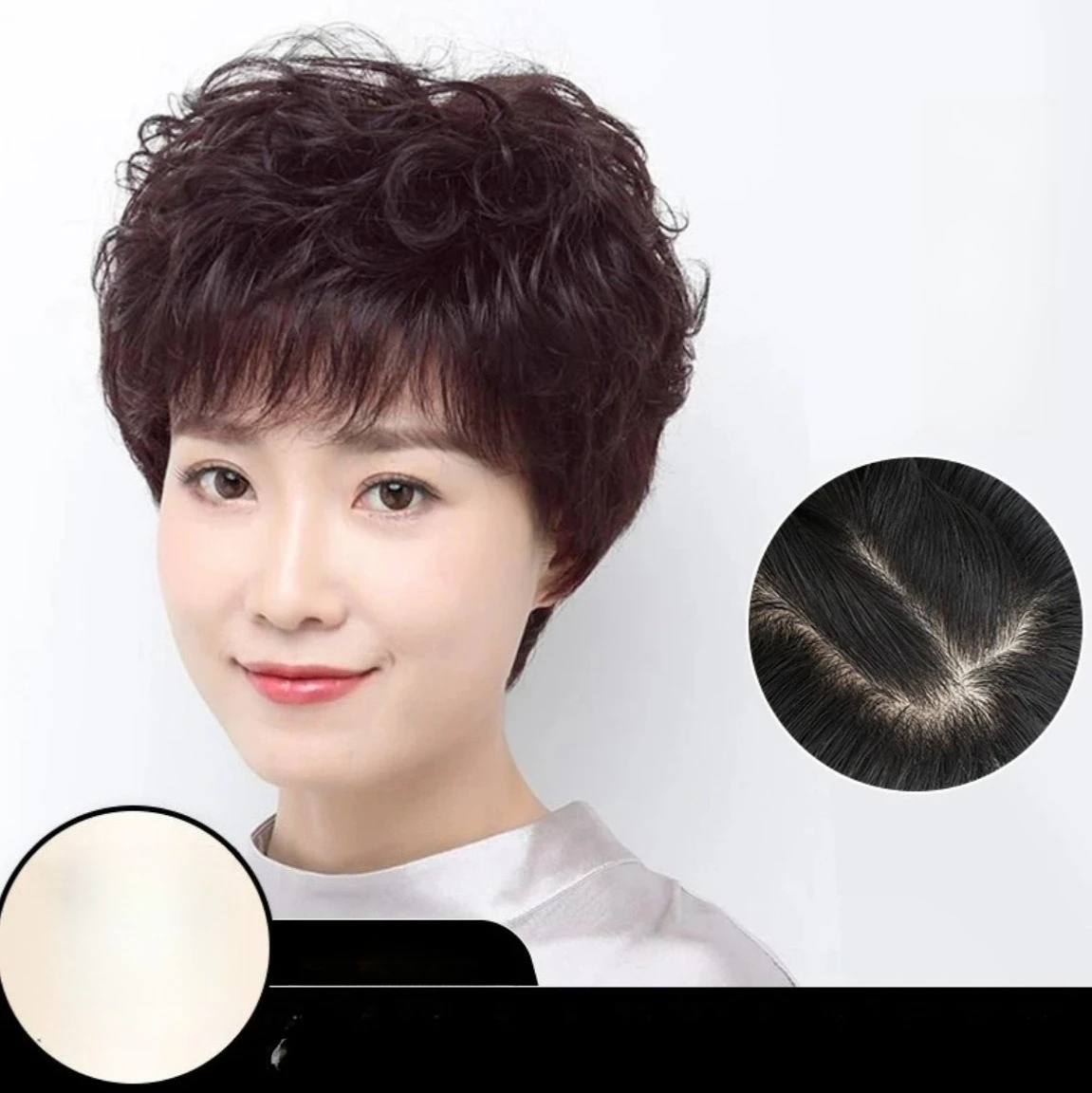 Women's Short Curly Wig with Bangs Dark Wine Red Heat Resistant Synthetic Hair for Daily Wear
Women's Short Curly Wig with Bangs Dark Wine Red Heat Resistant Synthetic Hair for Daily Wear