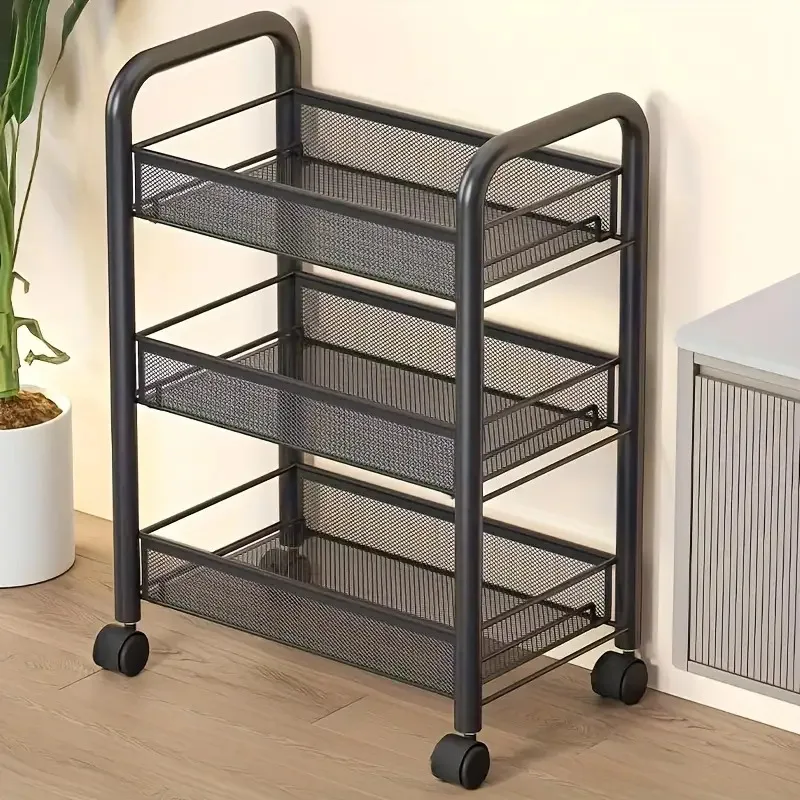 3-Tier Heavy-Duty Metal Mesh Rolling Cart with LoHome - Black, Kitchen Storage Cart, Sturdy Wheel Construction, Standing Shelf
3-Tier Heavy-Duty Metal Mesh Rolling Cart with LoHome - Black, Kitchen Storage Cart, Sturdy Wheel Construction, Standing Shelf