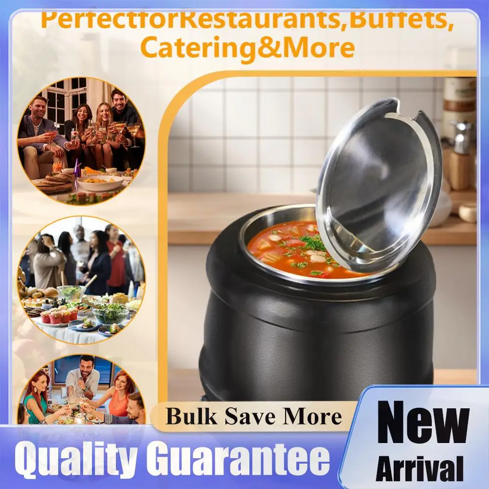 10L Electric Soup Warmer with Lid Hinged Electric Soup Pot Heating Stew Kettle Buffet Warming Pot for Restaurants Home Catering
10L Electric Soup Warmer with Lid Hinged Electric Soup Pot Heating Stew Kettle Buffet Warming Pot for Restaurants Home Catering
