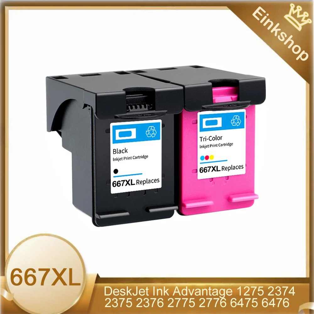 einkshop For HP 667xl 667 Ink Cartridge for HP667 667 xl DeskJet Ink Advantage 1275 2374 2375 2376 2775 2776 6475 6476 printer
einkshop For HP 667xl 667 Ink Cartridge for HP667 667 xl DeskJet Ink Advantage 1275 2374 2375 2376 2775 2776 6475 6476 printer