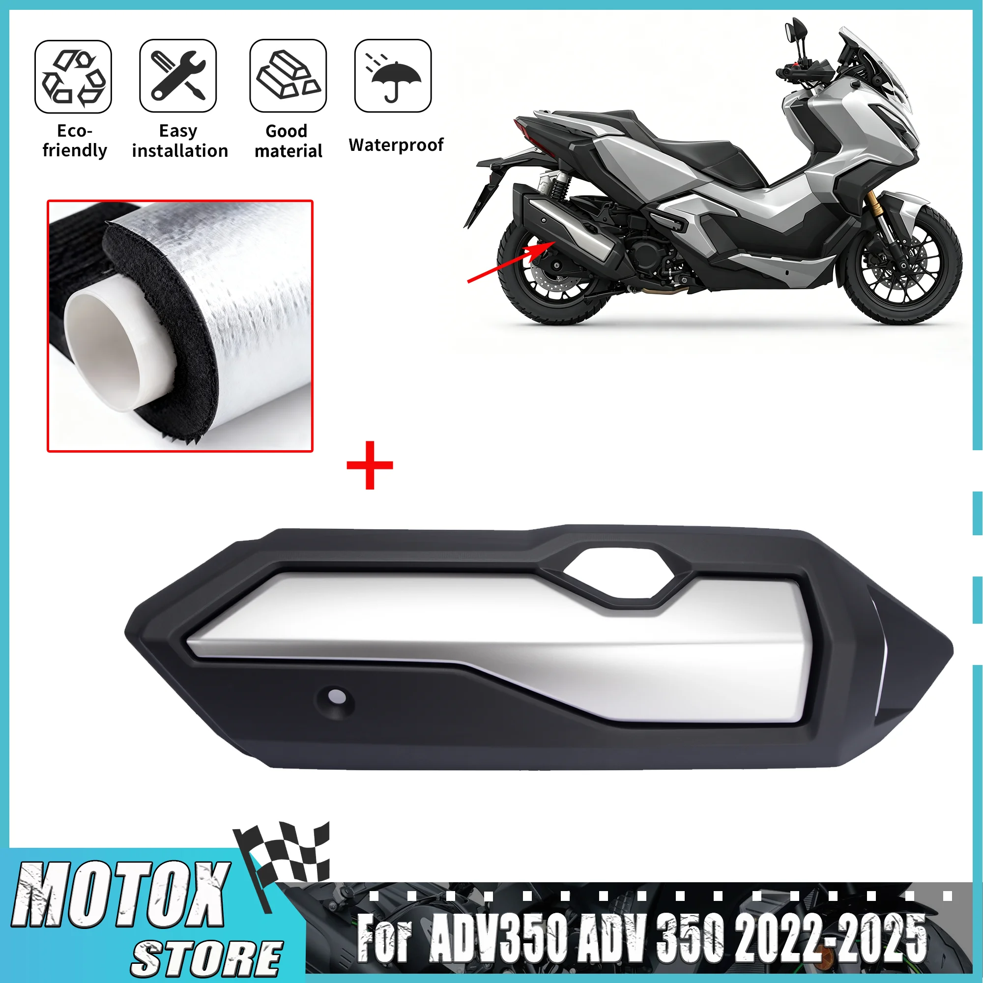 Fit For Honda ADV350 ADV 350 2022-2025 Motorcycle Exhaust Pipe Cover Exhaust Side Cover Protector Trim Accessories 2023 2024
Fit For Honda ADV350 ADV 350 2022-2025 Motorcycle Exhaust Pipe Cover Exhaust Side Cover Protector Trim Accessories 2023 2024