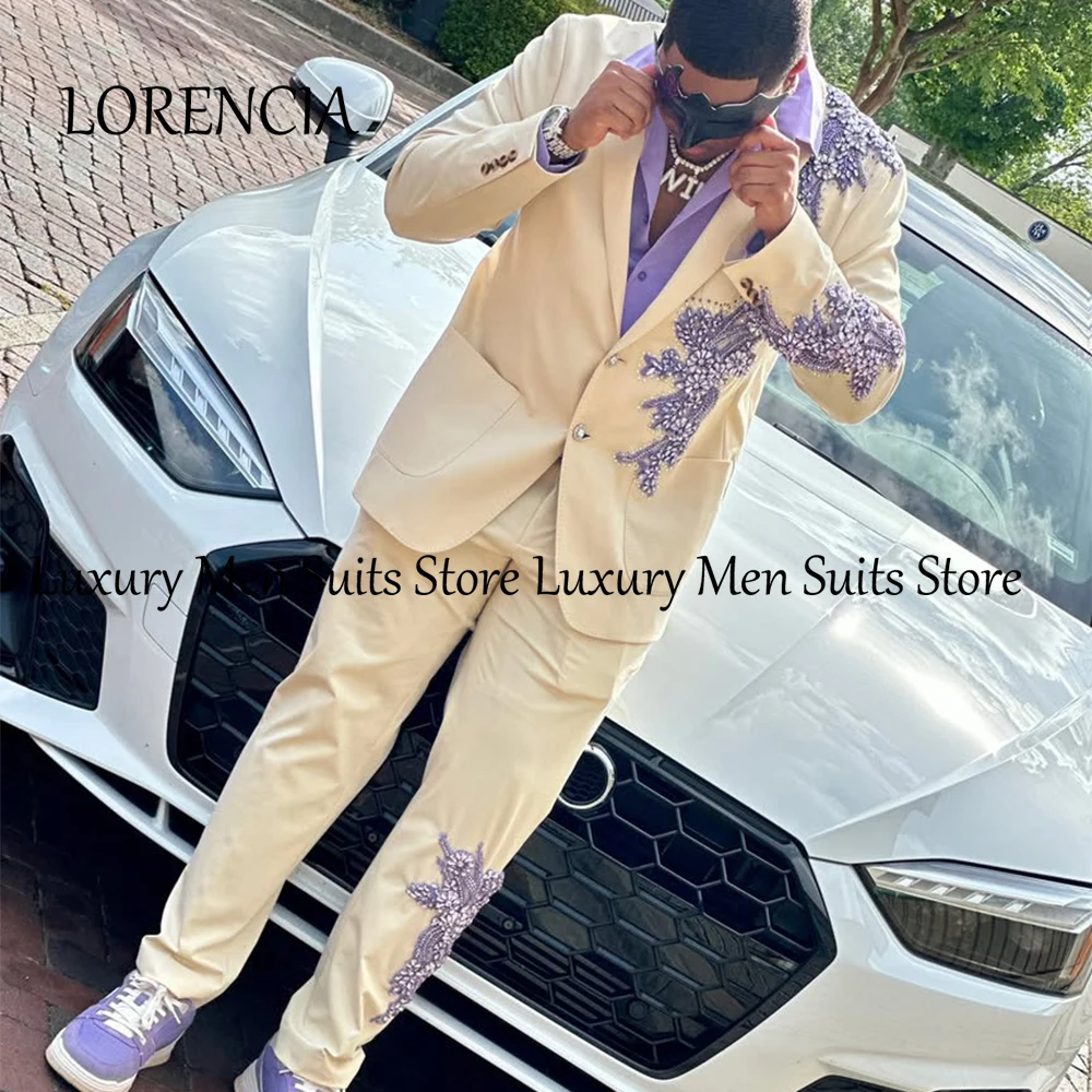 Loose Sparkly Crystal Suits for Male 2 Pieces Single Breasted Wedding Party Outfits Customized Blazer Pants zomerset heren
Loose Sparkly Crystal Suits for Male 2 Pieces Single Breasted Wedding Party Outfits Customized Blazer Pants zomerset heren