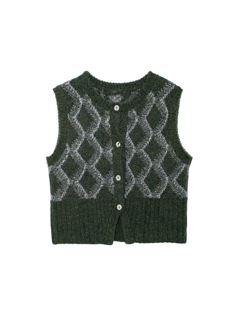 Willshela женская мода Argyle клетчатый однобортный вязаный свитер жилет винтажный с круглым вырезом без рукавов женские шикарные женские топы на бретелях
Willshela женская мода Argyle клетчатый однобортный вязаный свитер жилет винтажный с круглым вырезом без рукавов женские шикарные женские топы на бретелях