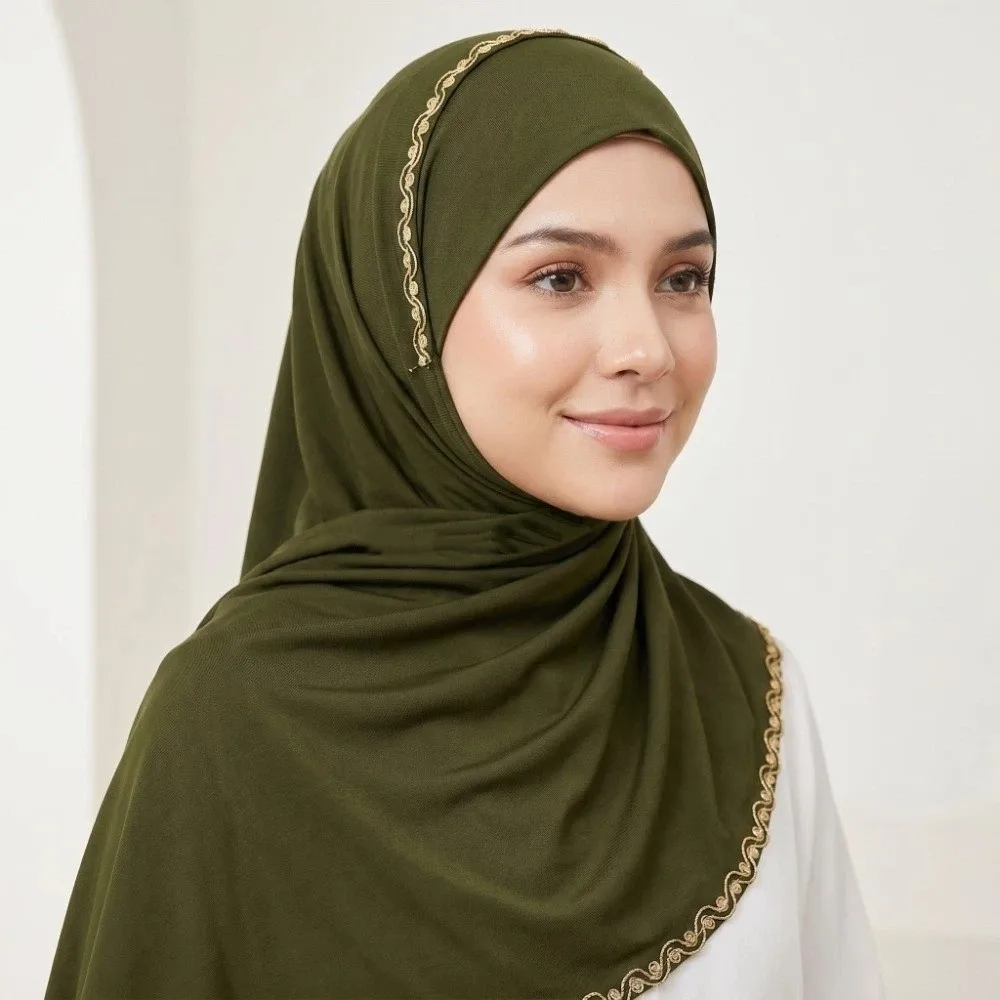 Fashion Breathable Instant Headscarf Gold Lace Fabric Full Cover Neck Underscarf Plain Modal Stretch Inner Cap Spring
Fashion Breathable Instant Headscarf Gold Lace Fabric Full Cover Neck Underscarf Plain Modal Stretch Inner Cap Spring