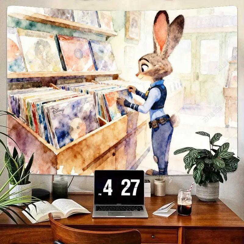 Гобелен для магазина записей Zootopia Judy Hopps, акварельное настенное искусство для декора спальни, гостиной, общежития, подарок фанату фильма Диснея.
Гобелен для магазина записей Zootopia Judy Hopps, акварельное настенное искусство для декора спальни, гостиной, общежития, подарок фанату фильма Диснея.