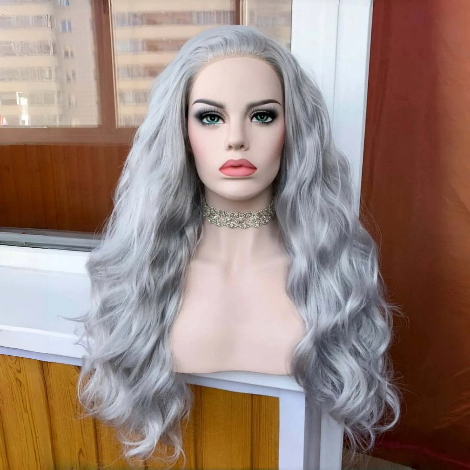 Silver Grey Loose Deep Wave Synthetic Wig Free Part Long Curly Natural Wavy Hair 13X4 Lace Front Wigs for Women Daily Party
Silver Grey Loose Deep Wave Synthetic Wig Free Part Long Curly Natural Wavy Hair 13X4 Lace Front Wigs for Women Daily Party