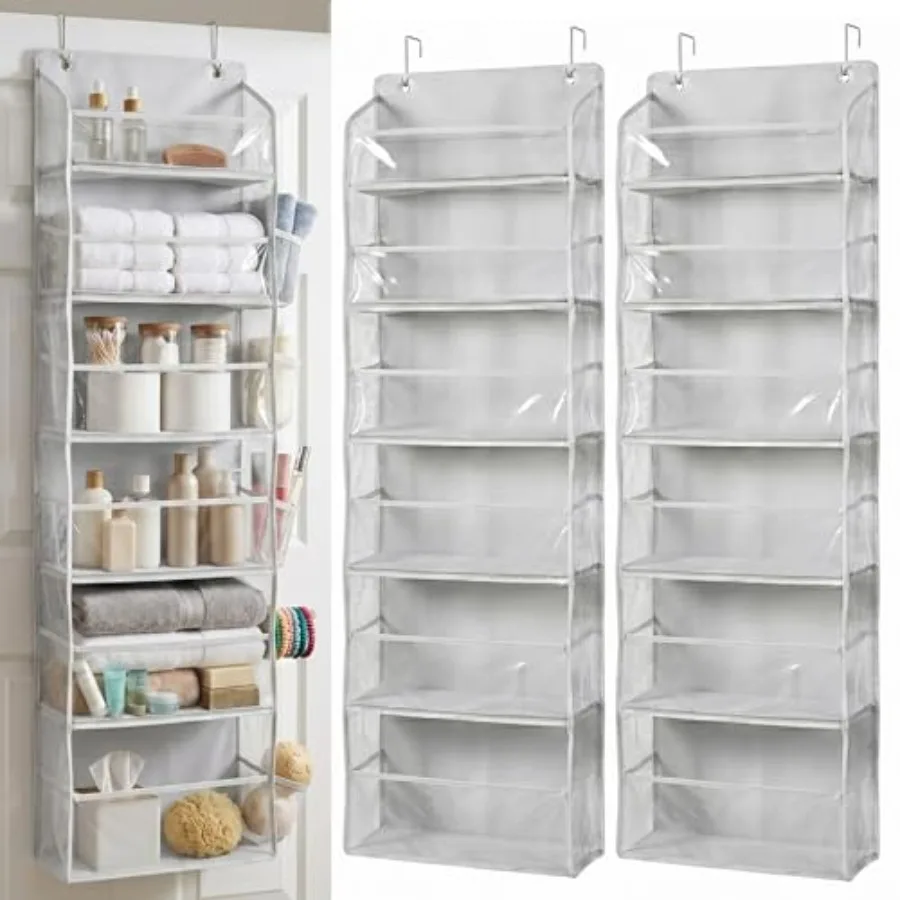 UPGRADED 6 Tiers Over The Door Organizer Hanging - 100D EXTRA THICK and 50lbs HUGE CAPACITY, 12 Side Mesh Pockets Over The Door
UPGRADED 6 Tiers Over The Door Organizer Hanging - 100D EXTRA THICK and 50lbs HUGE CAPACITY, 12 Side Mesh Pockets Over The Door