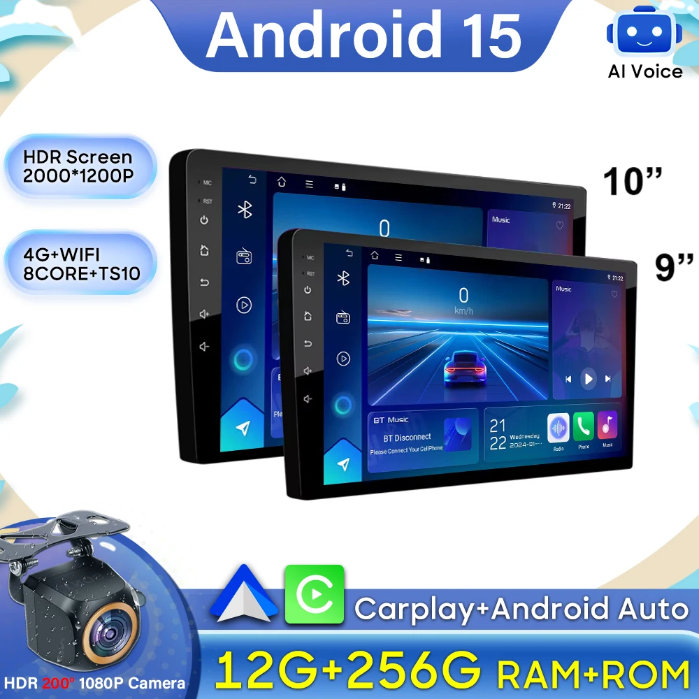 Android 15 No 2 Din Car Radio Carplay Android Auto 9 10 Inch Universal Multimedia Player DSP FM AM RDS GPS WIFI 8 Core Screen
Android 15 No 2 Din Car Radio Carplay Android Auto 9 10 Inch Universal Multimedia Player DSP FM AM RDS GPS WIFI 8 Core Screen
