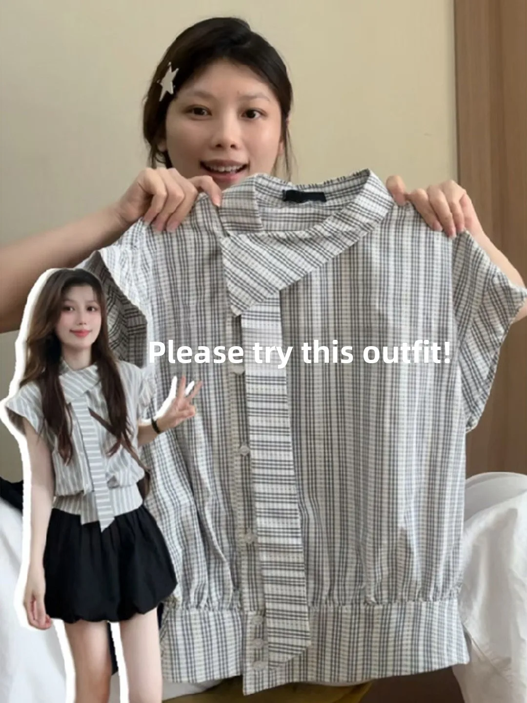 Summer Women's Shirt Loose Fit Waist-Cinching Short Sleeve Plaid Print Flying Sleeve Casual Neck Button-Up Top
Summer Women's Shirt Loose Fit Waist-Cinching Short Sleeve Plaid Print Flying Sleeve Casual Neck Button-Up Top