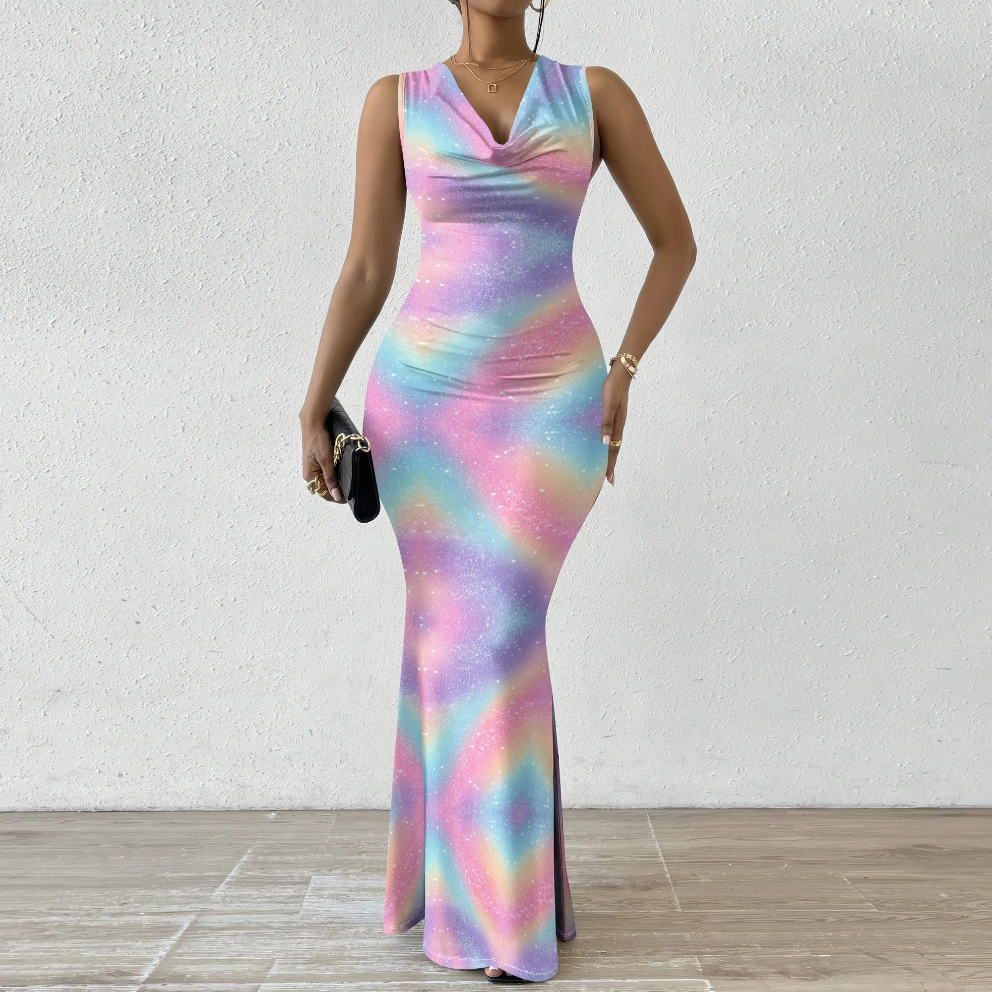 Women's Psychedelic Print Bodycon Maxi Dress Sleeveless Cowl Neck Mermaid Party Club XS-2XL
Women's Psychedelic Print Bodycon Maxi Dress Sleeveless Cowl Neck Mermaid Party Club XS-2XL