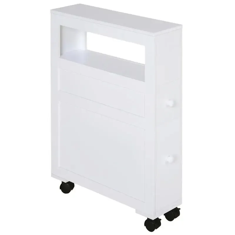 72x16cm Narrow Bathroom Storage Unit w/ 2 Drawers Open Top 4 Wheels Slimline Modern Rolling Home Organisation
72x16cm Narrow Bathroom Storage Unit w/ 2 Drawers Open Top 4 Wheels Slimline Modern Rolling Home Organisation
