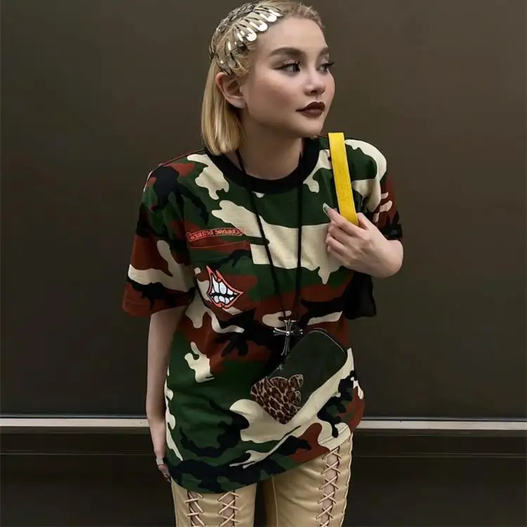 Loose Fit round Ne ort Sve T-irt Embroidered Print fiti Camouflage Casual ex Summer Faion Youth Sle
Loose Fit round Ne ort Sve T-irt Embroidered Print fiti Camouflage Casual ex Summer Faion Youth Sle