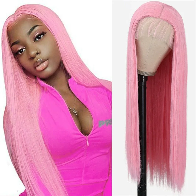 Cross-border hair women's light pink long straight wig African medium long straight chemical fiber whole head set factory
Cross-border hair women's light pink long straight wig African medium long straight chemical fiber whole head set factory