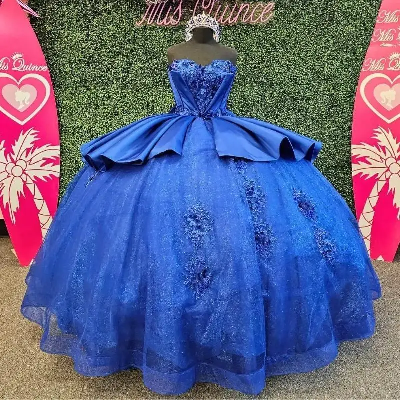 Customized Romantic Blue Princess Quinceanera Dresses Strapless Tiered Applique Beads Corset Vestido De 15 Anos Ball Gown
Customized Romantic Blue Princess Quinceanera Dresses Strapless Tiered Applique Beads Corset Vestido De 15 Anos Ball Gown