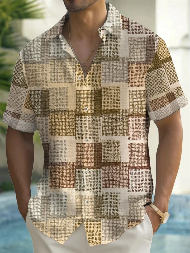 Men's Geometric Color Block Patchwork Shirt Button Shirt Short-sleeved Fashion Casual Summer Lapel 3D Printing Unisex Shirts
Men's Geometric Color Block Patchwork Shirt Button Shirt Short-sleeved Fashion Casual Summer Lapel 3D Printing Unisex Shirts