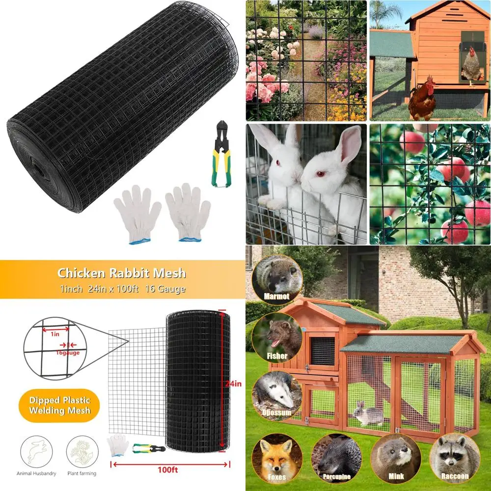 24x100 Inch Hardware Cloth, 16 Gauge Chicken Wire, Pliers and Gloves Included for Coop and Enclosure Construction (Black)
24x100 Inch Hardware Cloth, 16 Gauge Chicken Wire, Pliers and Gloves Included for Coop and Enclosure Construction (Black)