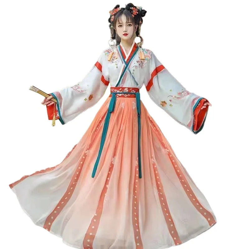 Chinese Style Women Hanfu Female Student Super Immortal Ancient Costume Cross Collar Waist Length Spring Autumn
Chinese Style Women Hanfu Female Student Super Immortal Ancient Costume Cross Collar Waist Length Spring Autumn