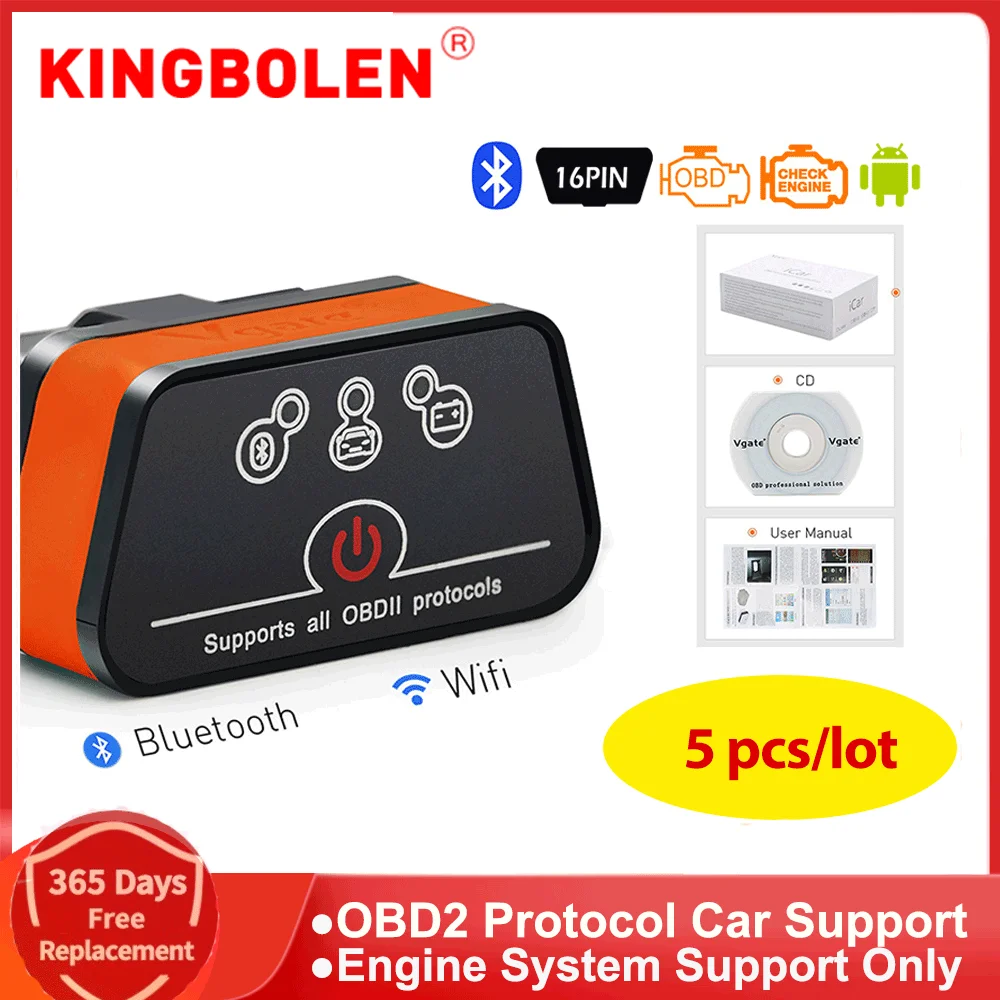 5pcs/Lot Vgate iCar2 BT/Wifi ELM 327 OBD2 Auto Diagnostic Tool Scanner iCar 2 for Android/IOS/PC elm327 Car Code Reader
5pcs/Lot Vgate iCar2 BT/Wifi ELM 327 OBD2 Auto Diagnostic Tool Scanner iCar 2 for Android/IOS/PC elm327 Car Code Reader