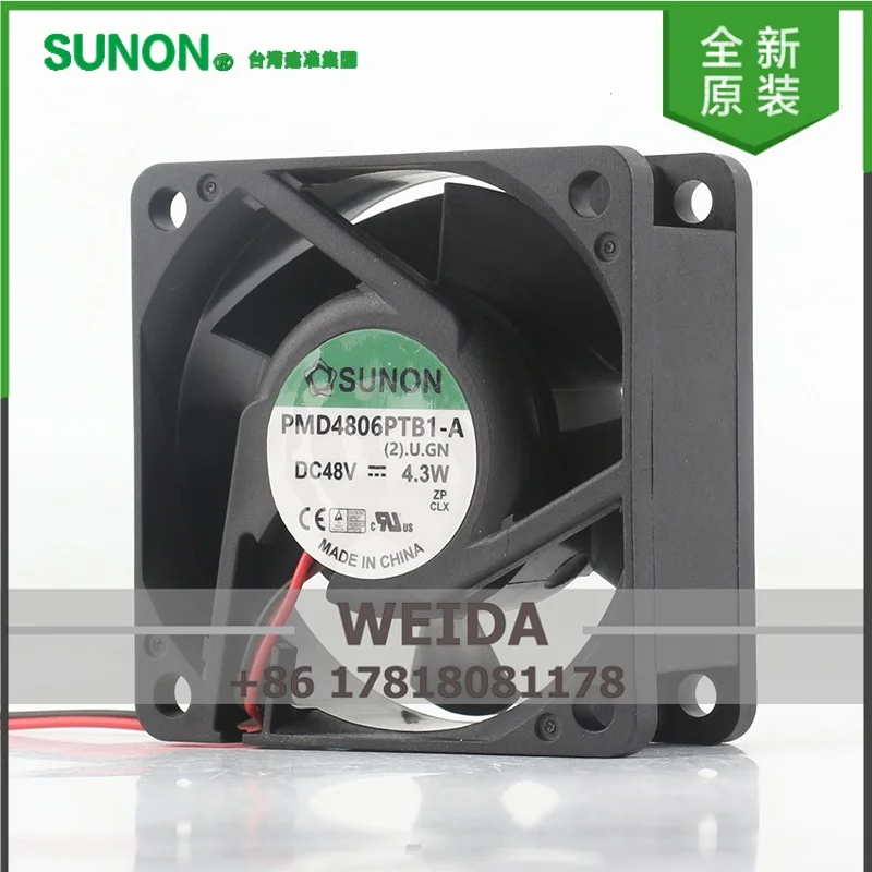 Original Sunon 5V 12V 24V DC 48V 4.3W 6025 60X60X25MM 6CM Communication station server two-wire PMD4806PTB2-A cooling fan
Original Sunon 5V 12V 24V DC 48V 4.3W 6025 60X60X25MM 6CM Communication station server two-wire PMD4806PTB2-A cooling fan