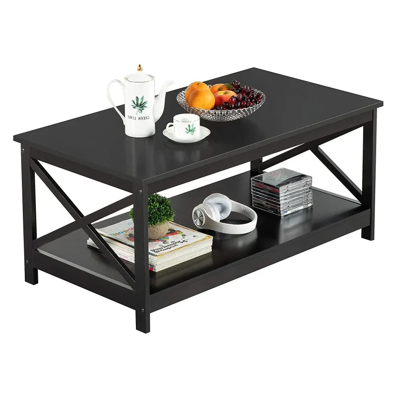 Simple 2-Tier Coffee Table with Open Storage Shelf, Farmhouse Style Living Room Cocktail Table, White End Table with Cross Legs
Simple 2-Tier Coffee Table with Open Storage Shelf, Farmhouse Style Living Room Cocktail Table, White End Table with Cross Legs