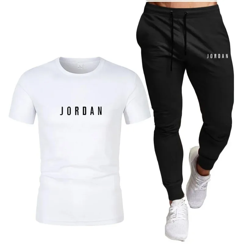 New summer men's cotton crewneck short-sleeved T-shirt and thin trousers 2-piece fashion jogging men's casual sports suit
New summer men's cotton crewneck short-sleeved T-shirt and thin trousers 2-piece fashion jogging men's casual sports suit