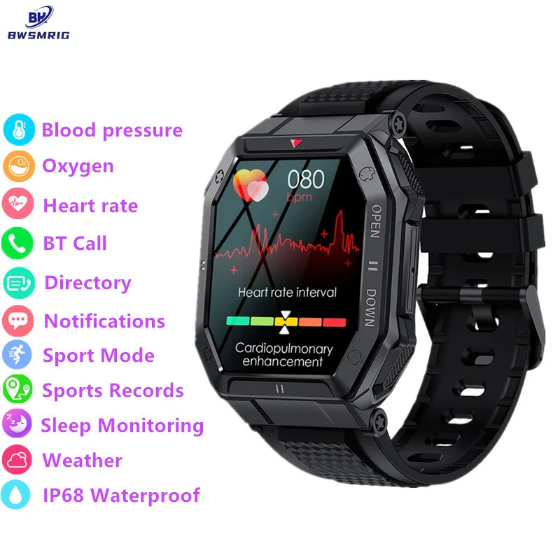 New Men's Smart Watch Bluetooth Call IP68 Waterproof Blood pressure Heart Rate Sleep Monitoring Outdoor Sport Smartwatch Men
New Men's Smart Watch Bluetooth Call IP68 Waterproof Blood pressure Heart Rate Sleep Monitoring Outdoor Sport Smartwatch Men