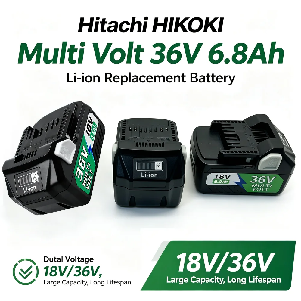 Upgraded 6.8Ah Battery for Hitachi HiKOKI 36V/18V BSL1840 BSL1860 DS18DSL C18DSL Cordless Multi-Tool Long Lasting High Output
Upgraded 6.8Ah Battery for Hitachi HiKOKI 36V/18V BSL1840 BSL1860 DS18DSL C18DSL Cordless Multi-Tool Long Lasting High Output