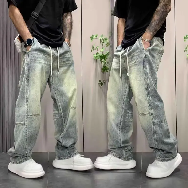 Summer Men's Loose Fit Straight Leg Denim Jeans Drapey Large Size 250 Pounds Trendy Asymmetrical Design Casual Comfortable
Summer Men's Loose Fit Straight Leg Denim Jeans Drapey Large Size 250 Pounds Trendy Asymmetrical Design Casual Comfortable