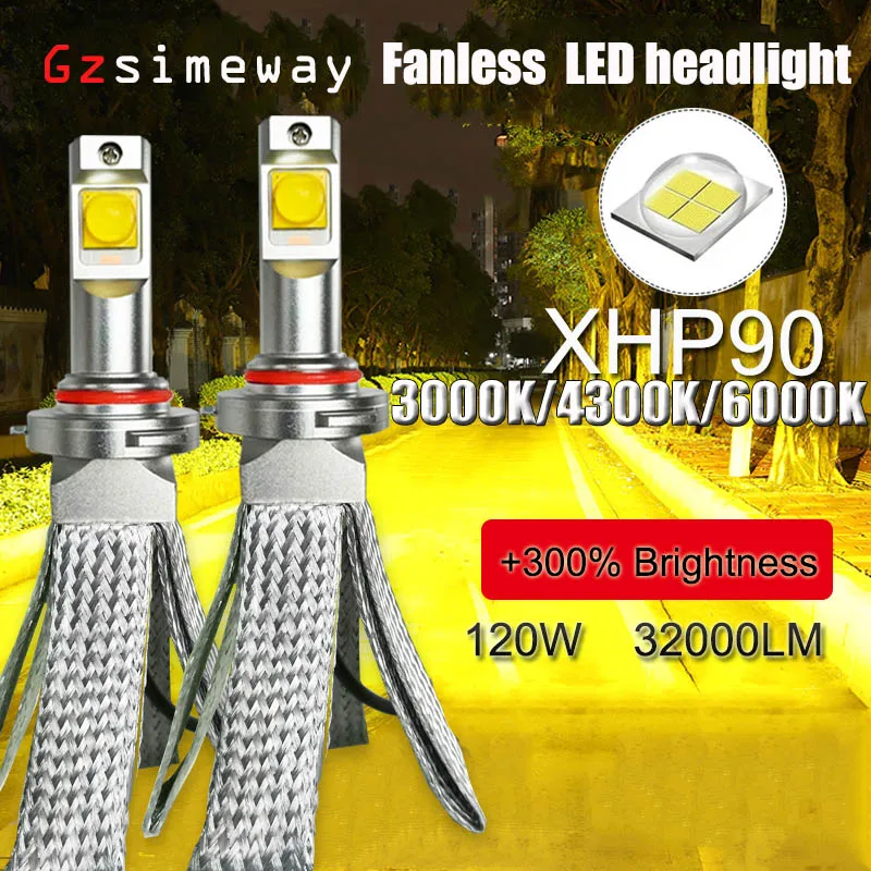 2PCS Fanless 4300K LED HB3 HB4 HIR2 Bulb 3000K H7 H9 H11 H4 Car Headlight 9012 D2H LED Lamp 32000LM XHP90 led 130W 6000K White
2PCS Fanless 4300K LED HB3 HB4 HIR2 Bulb 3000K H7 H9 H11 H4 Car Headlight 9012 D2H LED Lamp 32000LM XHP90 led 130W 6000K White