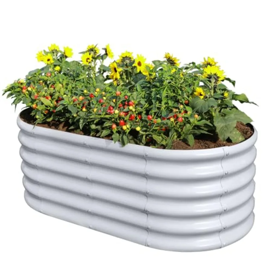 18" Tall 4×2ft Galvanized Raised Garden Bed Kit, Galvanized Planter Garden Boxes Outdoor, Oval Large Metal Raised Garden Bed fo
18" Tall 4×2ft Galvanized Raised Garden Bed Kit, Galvanized Planter Garden Boxes Outdoor, Oval Large Metal Raised Garden Bed fo