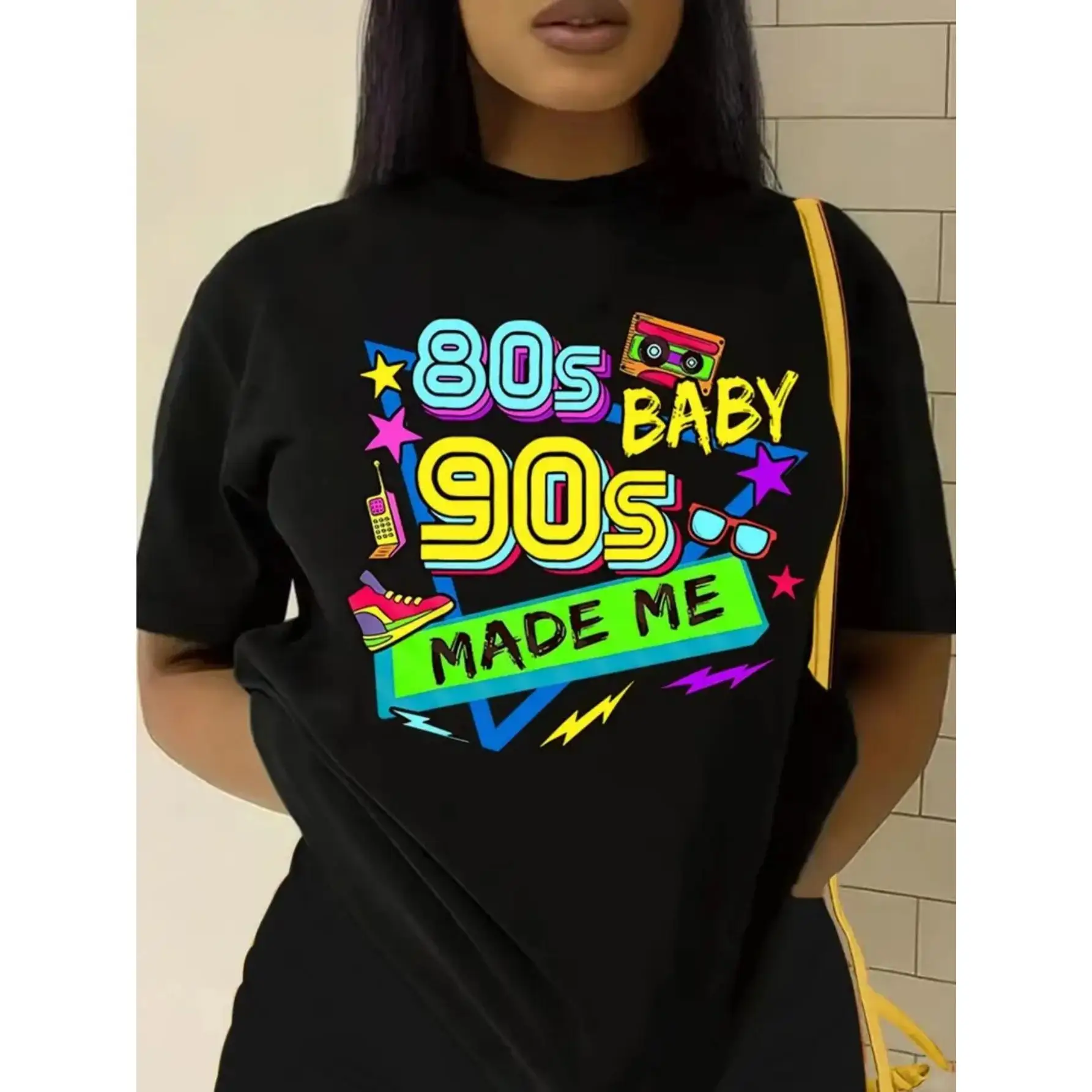 Retro 80s Baby 90s Made Me T-Shirt Women S-3XL Colorful Graphic Tee Loose Fit Summer Casual Top for Nostalgic Streetwear
Retro 80s Baby 90s Made Me T-Shirt Women S-3XL Colorful Graphic Tee Loose Fit Summer Casual Top for Nostalgic Streetwear