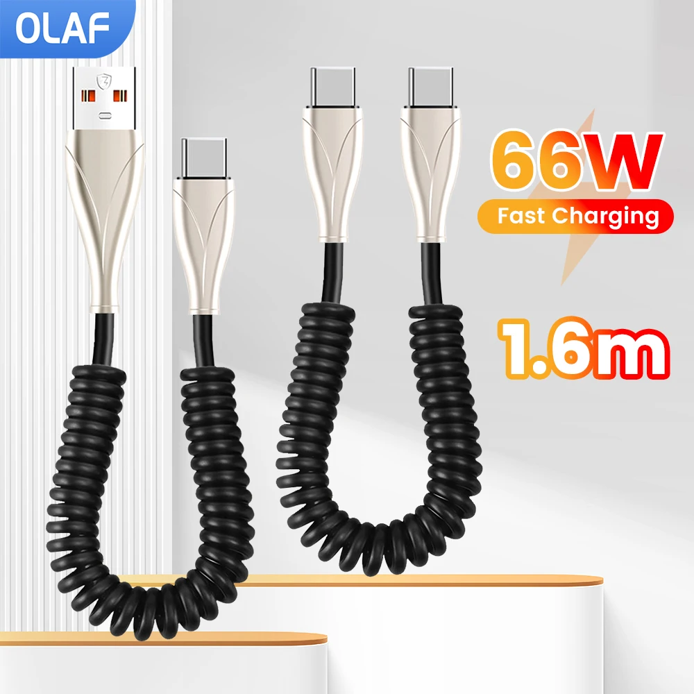 35CM To 1.6M 66W Fast Charging Type C Cable Spring Telescopic Car Phone Charger USB Cable For Samsung Xiaomi Redmi USB C Cable
35CM To 1.6M 66W Fast Charging Type C Cable Spring Telescopic Car Phone Charger USB Cable For Samsung Xiaomi Redmi USB C Cable