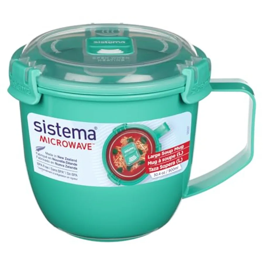 Microwaveable 900mL Soup Mug, Large Microwave Food Container with Steam-Release Vent, Dishwasher and Freezer-Safe, BPA-Free, Co
Microwaveable 900mL Soup Mug, Large Microwave Food Container with Steam-Release Vent, Dishwasher and Freezer-Safe, BPA-Free, Co