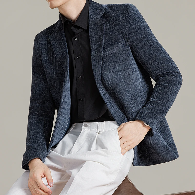 Autumn Winter Velvet Slim Fit Suit Jacket for Men Fashion Chenille Casual Business Suit Jacket Social Office Blazer Masculino
Autumn Winter Velvet Slim Fit Suit Jacket for Men Fashion Chenille Casual Business Suit Jacket Social Office Blazer Masculino