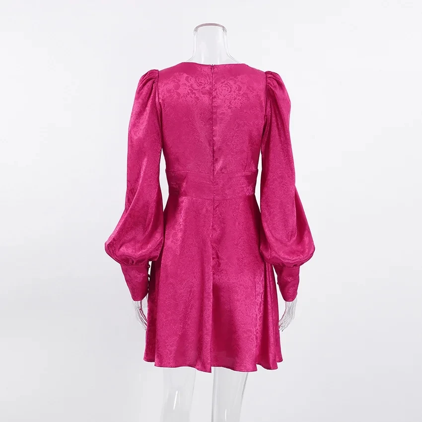 Spicy Girl V-Neck Hollow Out Jacquard Dress Lantern Sleeve Short Dress for Women New Fashion Women's Sexy High Waist Dresses
Spicy Girl V-Neck Hollow Out Jacquard Dress Lantern Sleeve Short Dress for Women New Fashion Women's Sexy High Waist Dresses