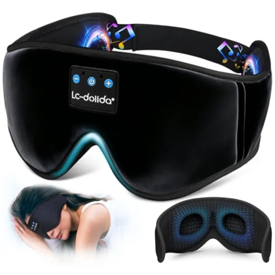 LC-dolida Sleep Headphones, 3D Sleep Mask tooth Wireless Music Eye Mask, Sleeping Headphones for Side Sleepers Sleep Mask with
LC-dolida Sleep Headphones, 3D Sleep Mask tooth Wireless Music Eye Mask, Sleeping Headphones for Side Sleepers Sleep Mask with