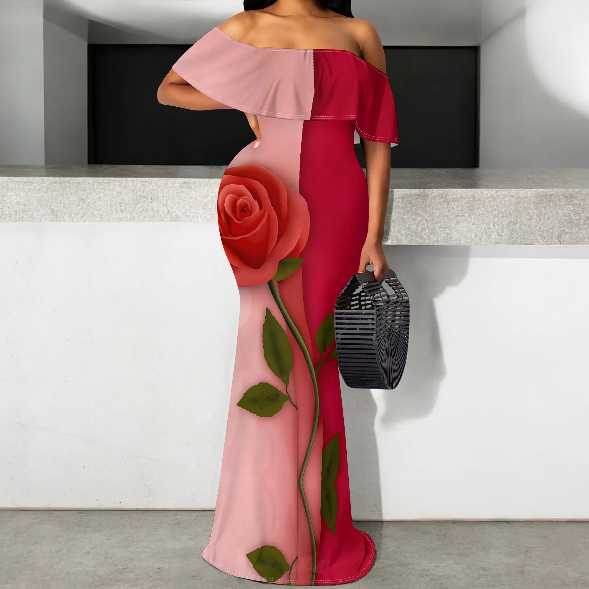 Women's Elegant Floral Maxi Dress Off Shoulder Ruffle Sleeve Bodycon Dress for Evening Party Wedding Guest S-3XL
Women's Elegant Floral Maxi Dress Off Shoulder Ruffle Sleeve Bodycon Dress for Evening Party Wedding Guest S-3XL