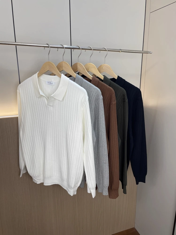 Retro Luxury Soft Korean Sle Men's Knitted Long Sve irt Collar Basic Autumn Winter Warm Casual Faion Sweater
Retro Luxury Soft Korean Sle Men's Knitted Long Sve irt Collar Basic Autumn Winter Warm Casual Faion Sweater