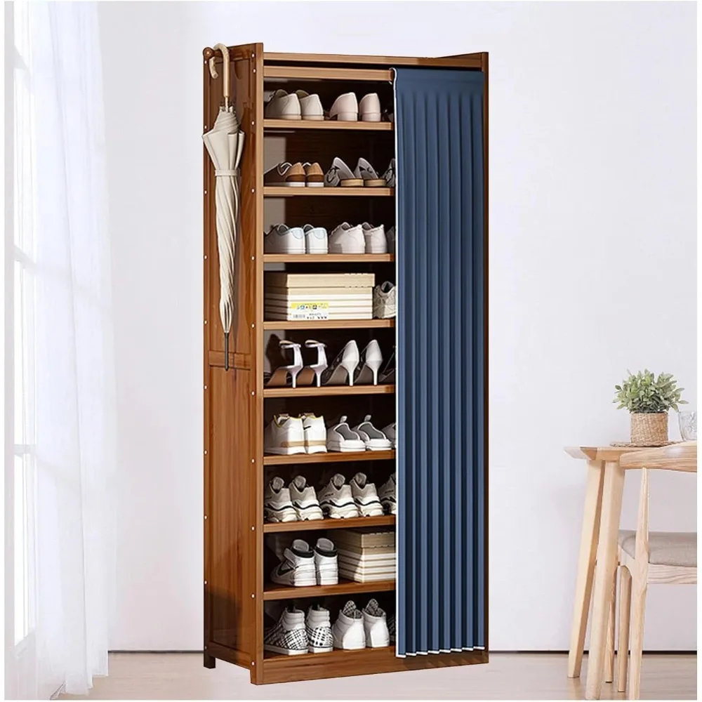 Bamboo Shoes Storage Cabinet with Cloth Curtain, Entryway Shoe Rack Cabinet Shoe Cabinet, Free Standing Shoe Rack with Curtain f
Bamboo Shoes Storage Cabinet with Cloth Curtain, Entryway Shoe Rack Cabinet Shoe Cabinet, Free Standing Shoe Rack with Curtain f