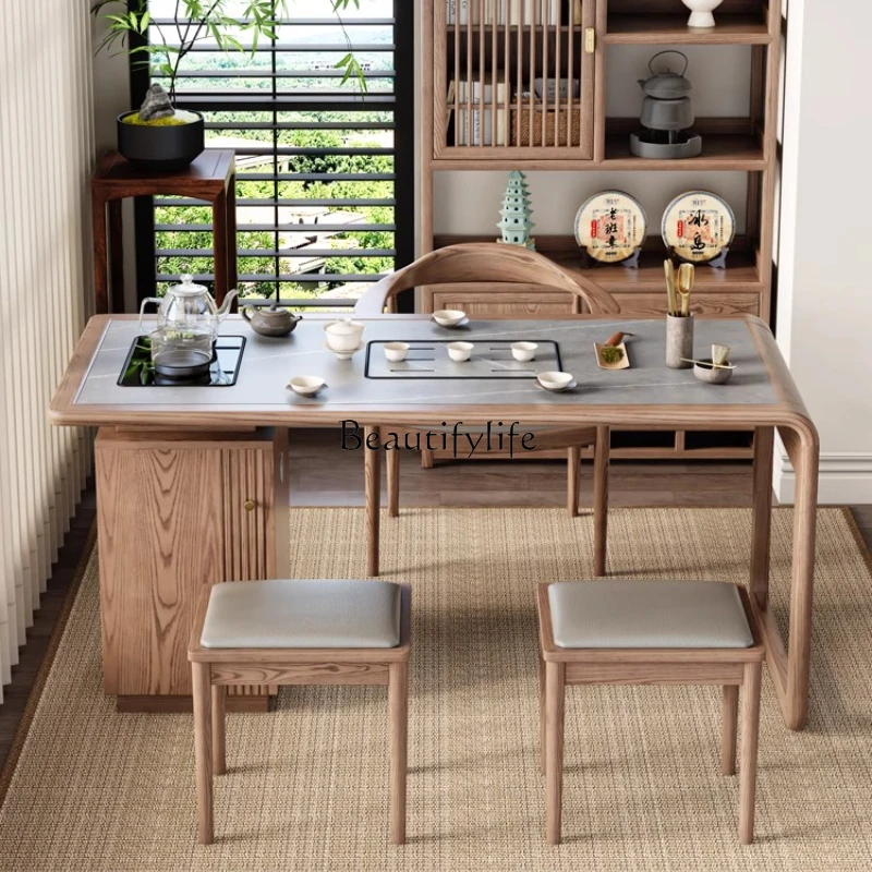 Nordic solid wood rock slab new Chinese coffee table household automatic kettle integrated home
Nordic solid wood rock slab new Chinese coffee table household automatic kettle integrated home