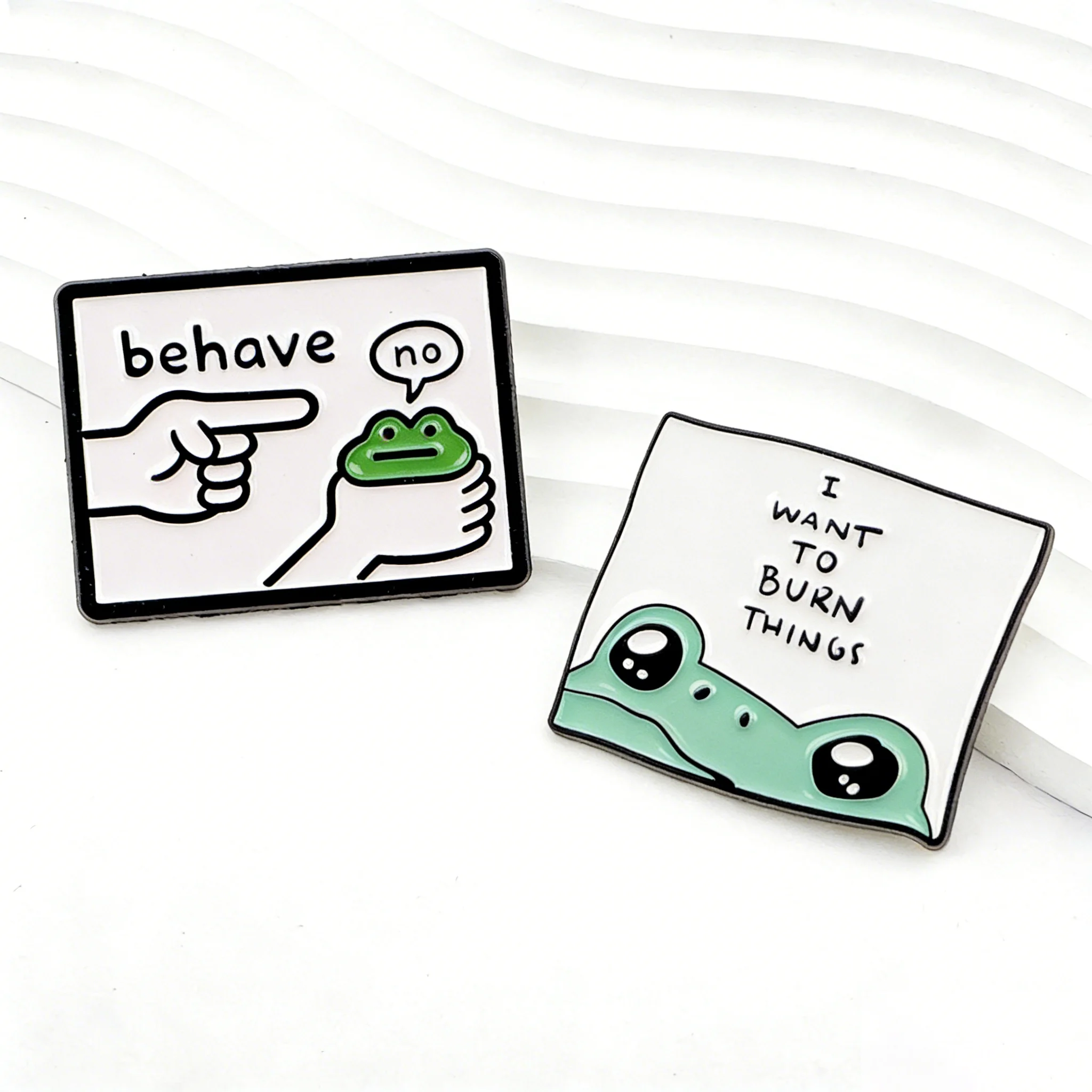 Kawaii Green Frog Enamel Pins Humorous "Behave No" Brooches Badges for Backpacks Collection Gifts Jewelry Cosplay Accessories
Kawaii Green Frog Enamel Pins Humorous "Behave No" Brooches Badges for Backpacks Collection Gifts Jewelry Cosplay Accessories