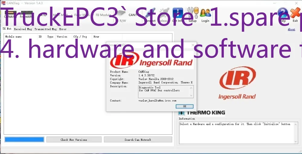 TruckEPC3 Thermo King CanDiag v1.9.2+уровень инженерный 
TruckEPC3 Thermo King CanDiag v1.9.2+уровень инженерный