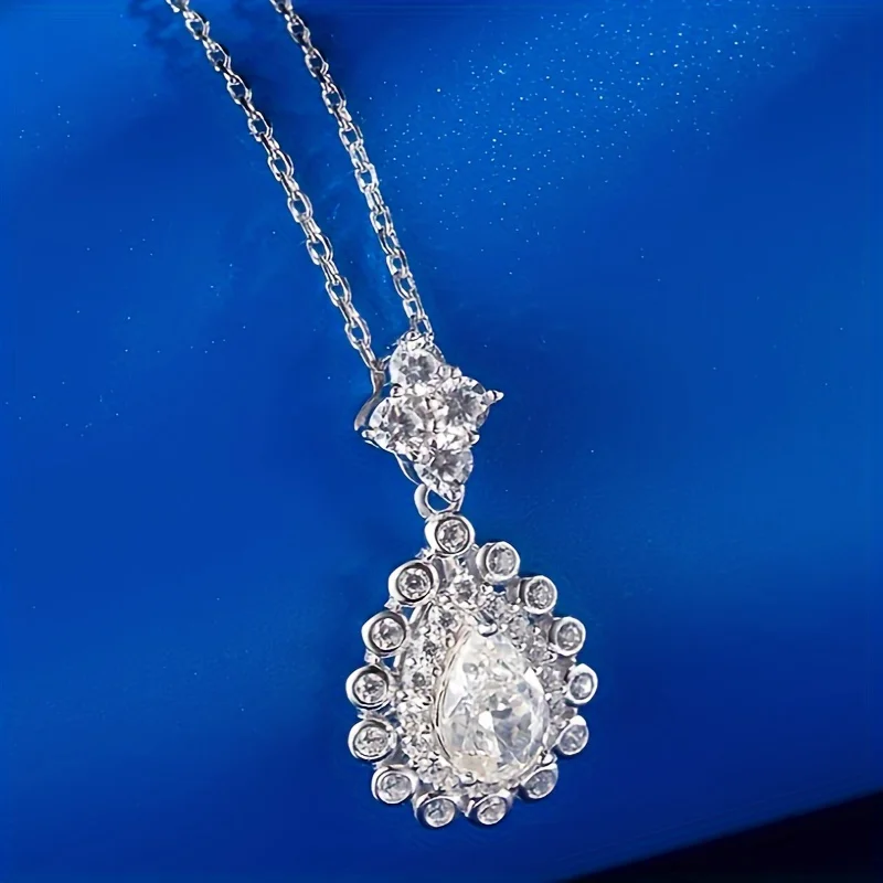 1 elegant 925 sterling silver pendant necklace with synthetic zirconia, birthday, Halloween, Christmas gift jewelry
1 elegant 925 sterling silver pendant necklace with synthetic zirconia, birthday, Halloween, Christmas gift jewelry