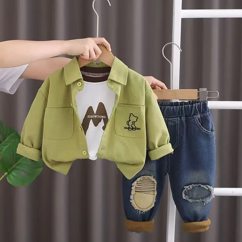 Boys' Spring and Autumn Set 2025 New Fashionable Children's T-shirt Shirt Jeans 3-Piece Set Kids Outfits
Boys' Spring and Autumn Set 2025 New Fashionable Children's T-shirt Shirt Jeans 3-Piece Set Kids Outfits