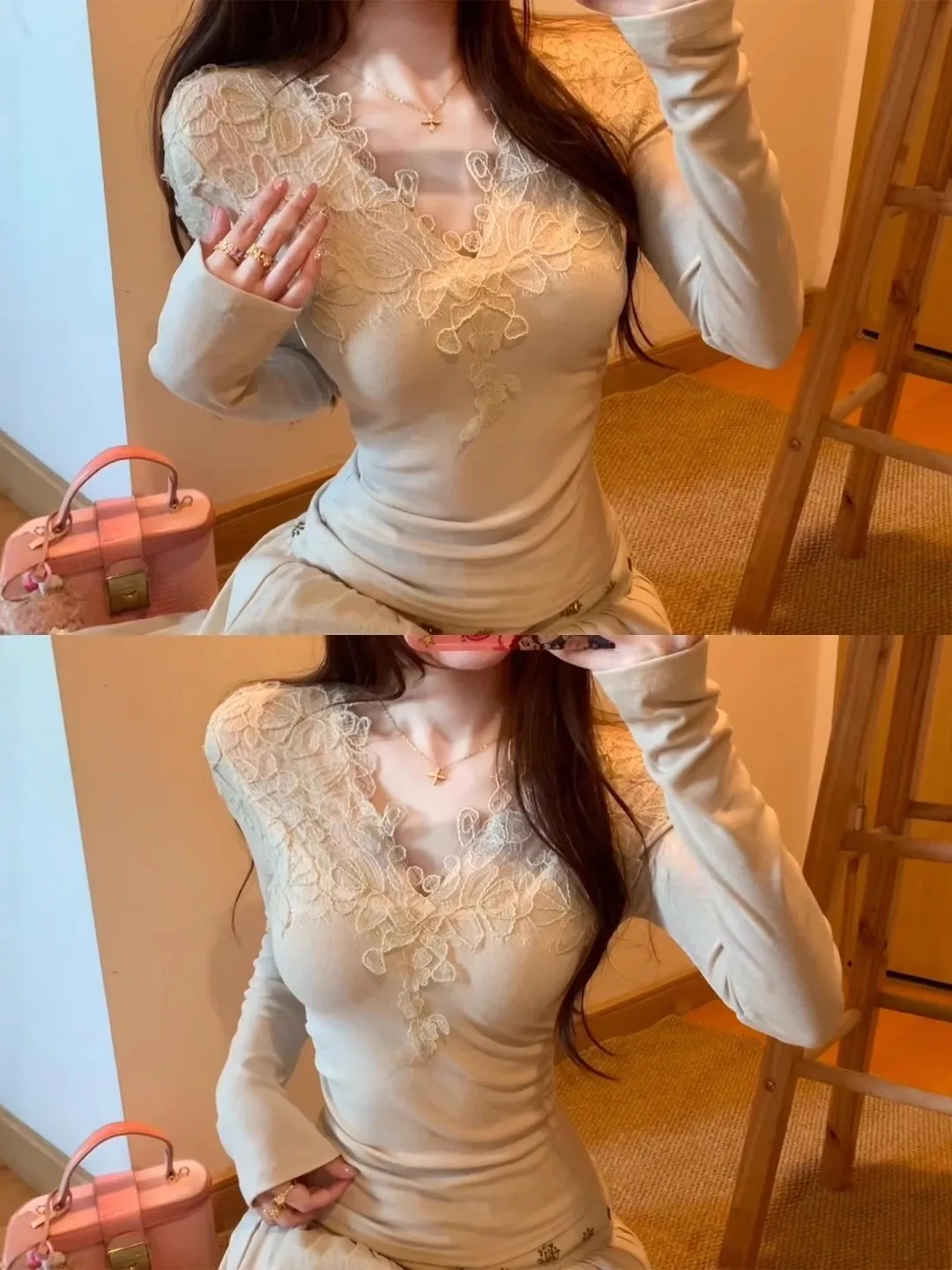 Женская футболка Pure Desire с кружевным V-образным вырезом и длинным рукавом, весна 2026, новая корейская модель, топ с эффектом похудения, дизайнерская сенсация
Женская футболка Pure Desire с кружевным V-образным вырезом и длинным рукавом, весна 2026, новая корейская модель, топ с эффектом похудения, дизайнерская сенсация